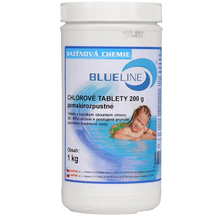 Tablety chlorov pomalurozpustn 1 kg BLUE LINE 505601